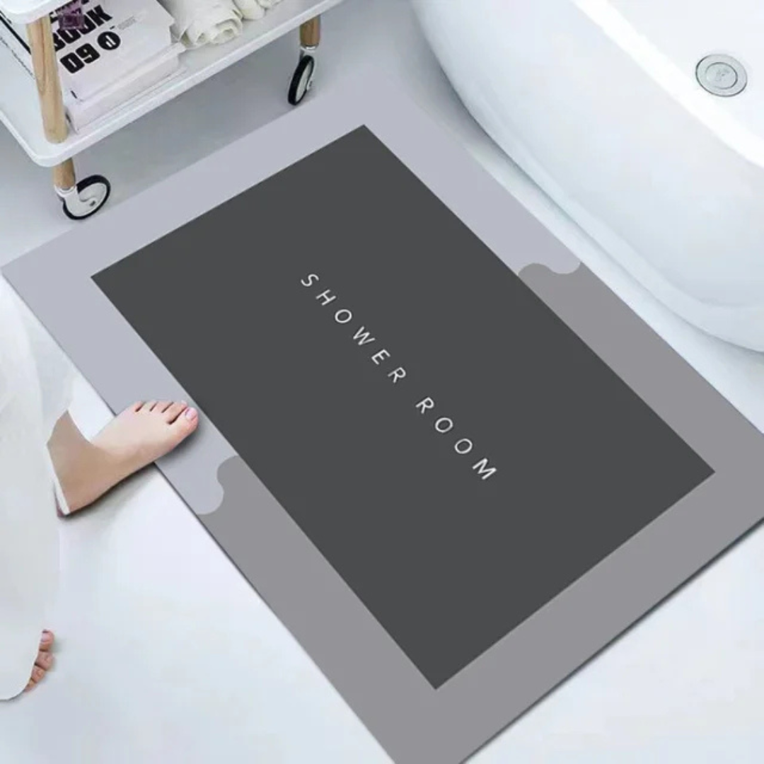 Modern Non Slip Bath Mat with Text Design