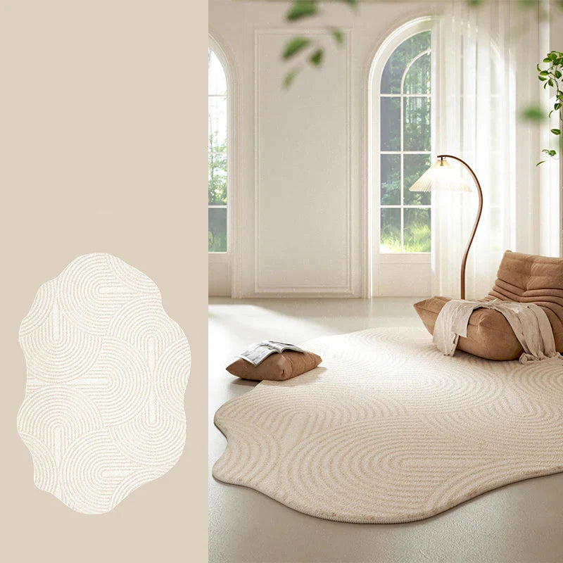 Modern Plush Rug with Irregular Shape
