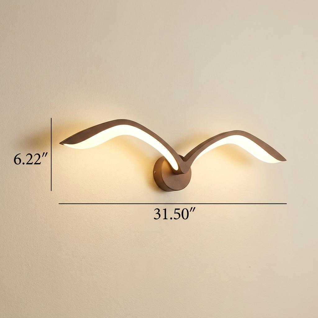 Modern Seagull Wall Sconce with LED Light Bar
