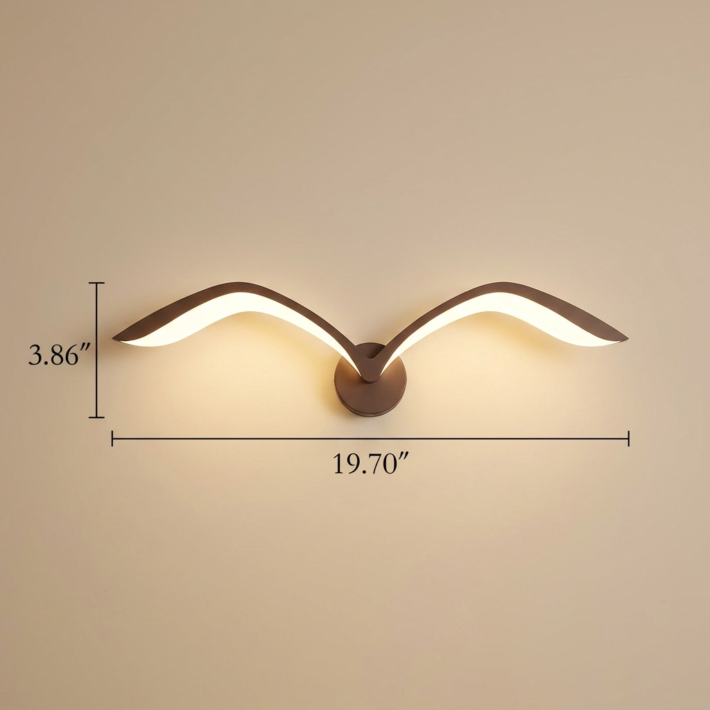 Modern Seagull Wall Sconce with LED Light Bar