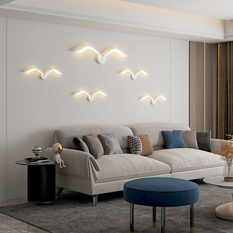 Modern Seagull Wall Sconce with LED Light Bar