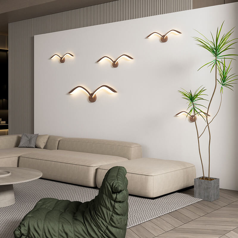 Modern Seagull Wall Sconce with LED Light Bar