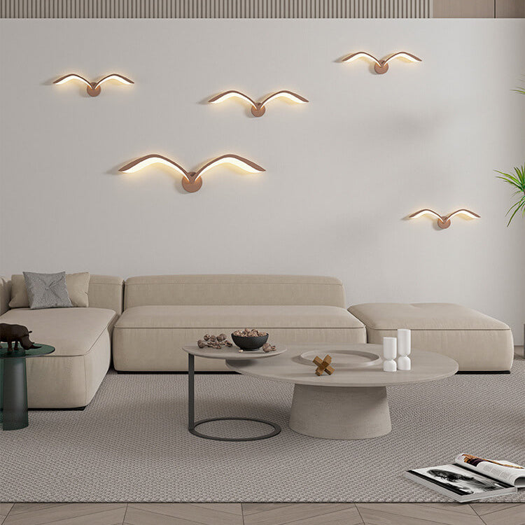 Modern Seagull Wall Sconce with LED Light Bar