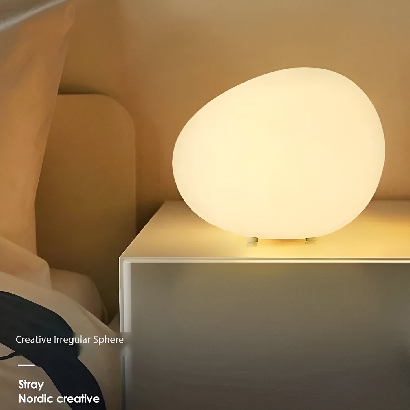 Modern Stone Shape Table Lamp with Soft Glow