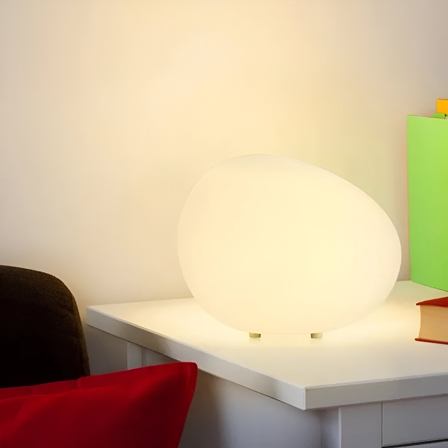 Modern Stone Shape Table Lamp with Soft Glow