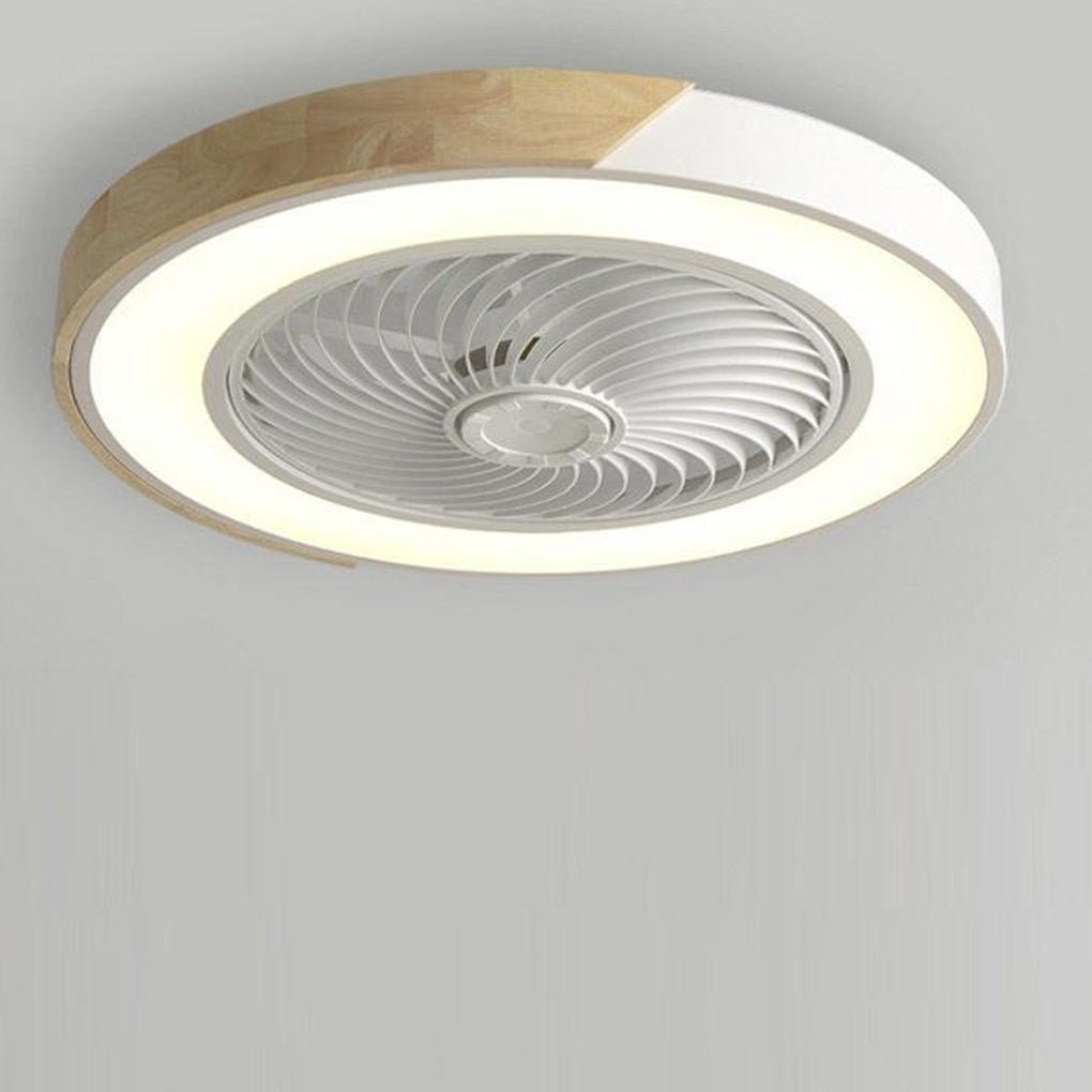Modern Wood Ceiling Light with Fan and LED