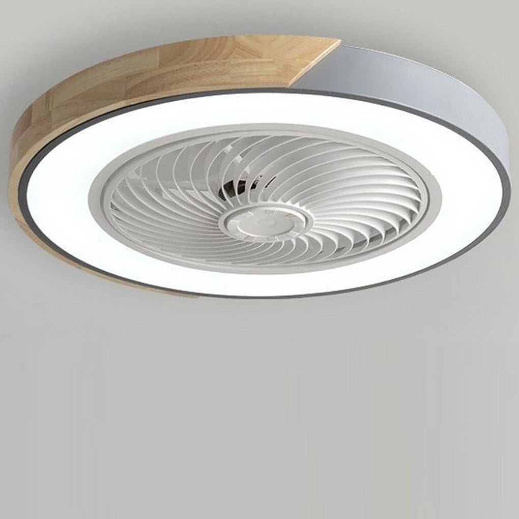 Modern Wood Ceiling Light with Fan and LED