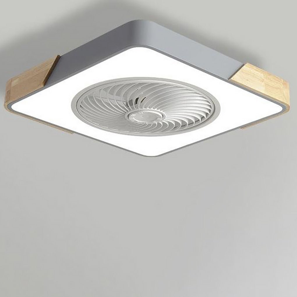 Modern Wood Ceiling Light with Fan and LED