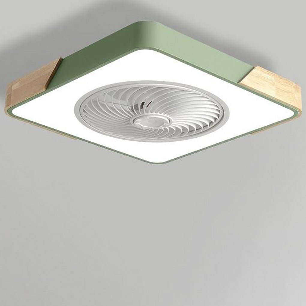 Modern Wood Ceiling Light with Fan and LED