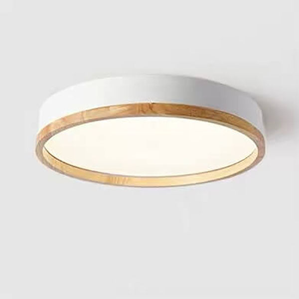 Modern Wood Trim Ceiling Light with LED Flush
