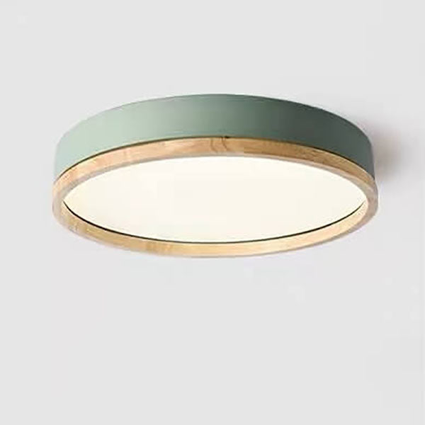 Modern Wood Trim Ceiling Light with LED Flush