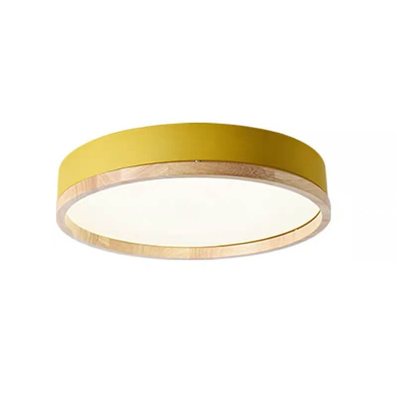 Modern Wood Trim Ceiling Light with LED Flush