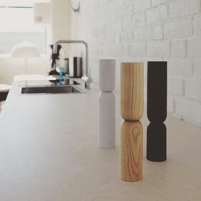 Modern Wooden Candle Holder with Rib Design