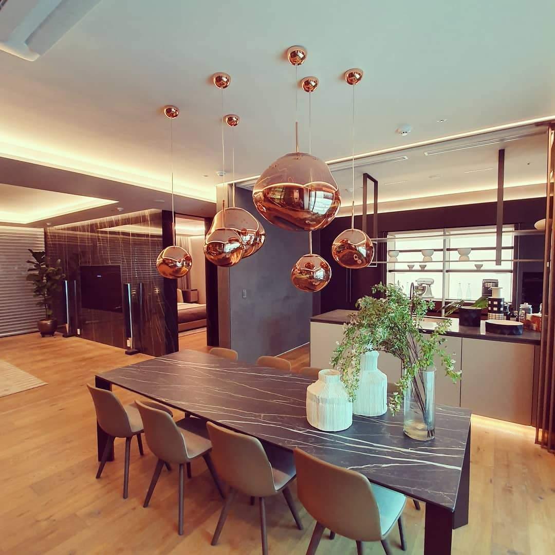 Modern Lava Glass Dome Pendant Light 1-Light