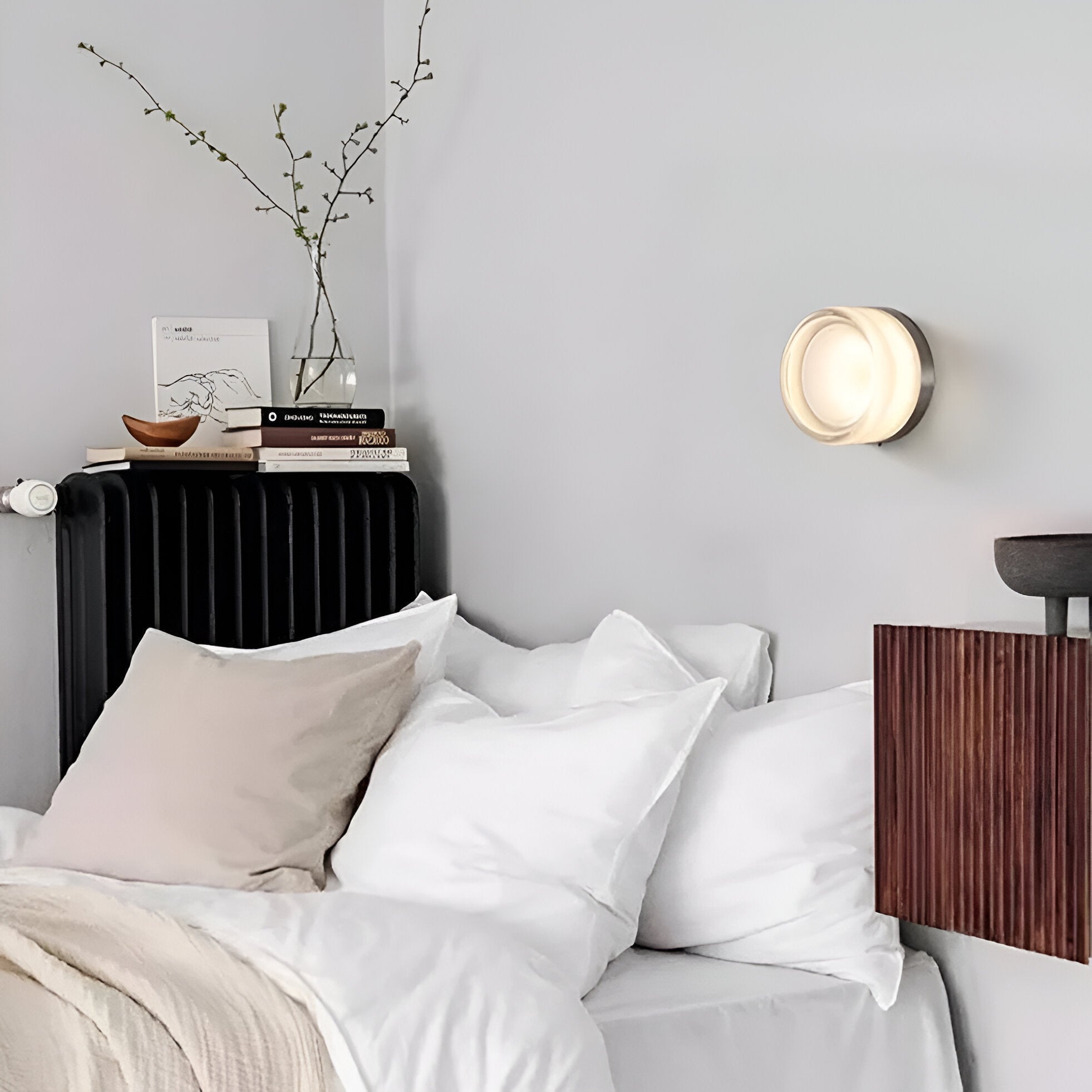 Nordic Acrylic Wall Sconce with Round Ambient Glow