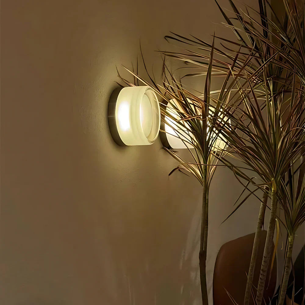 Nordic Acrylic Wall Sconce with Round Ambient Glow