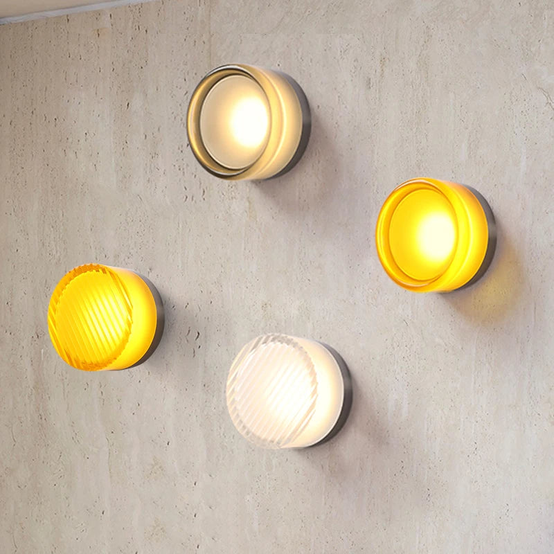Nordic Acrylic Wall Sconce with Round Ambient Glow