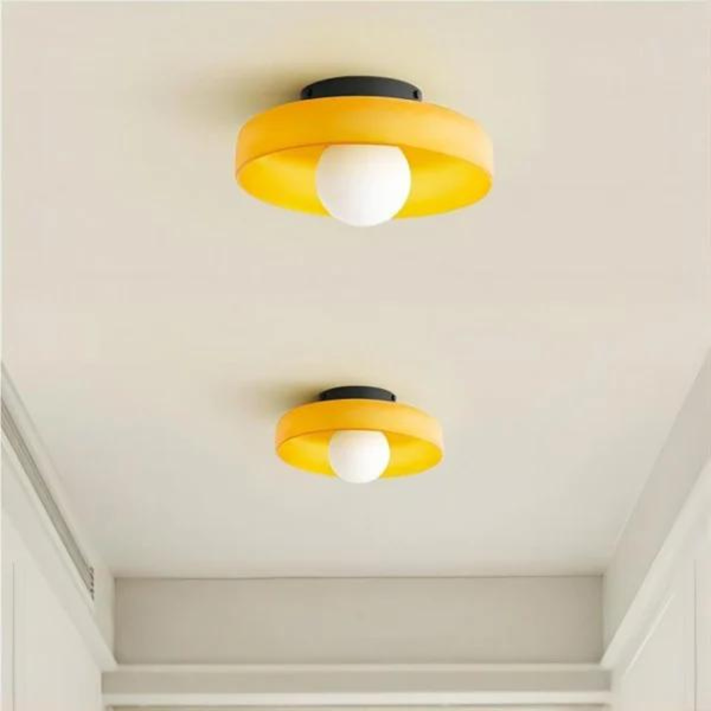 Nordic Glass Disc Wall Ceiling Light with LED