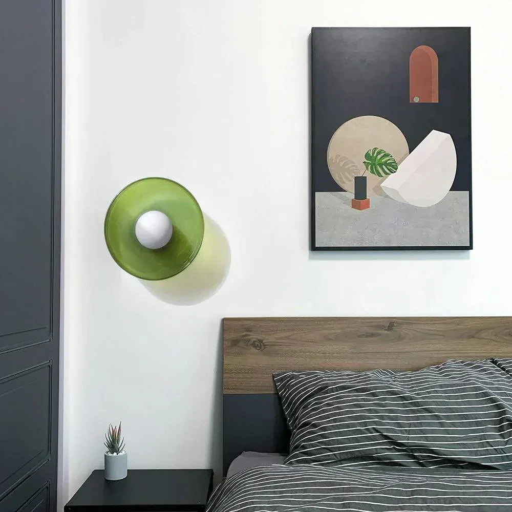 Nordic Glass Disc Wall Ceiling Light with LED