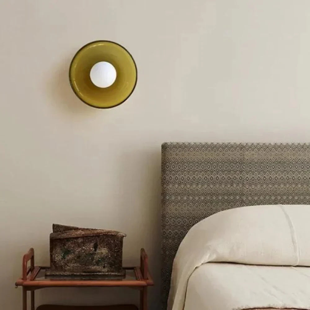Nordic Glass Disc Wall Ceiling Light with LED