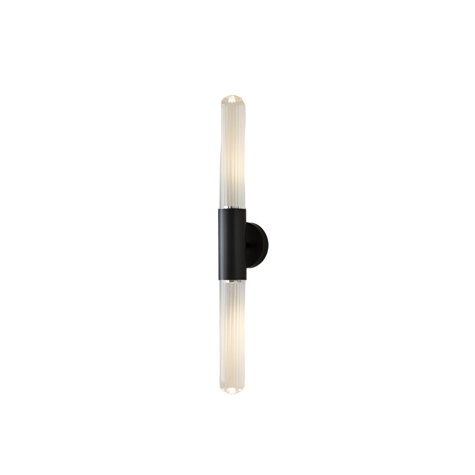 Nordic Glass Tube Wall Sconce with Copper Base