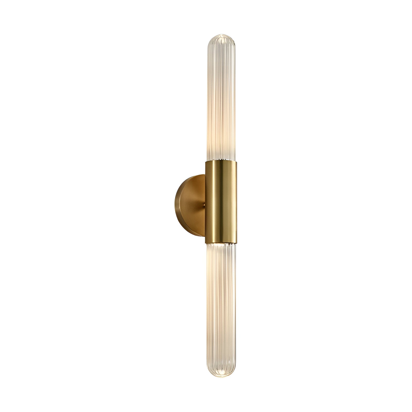 Nordic Glass Tube Wall Sconce with Copper Base