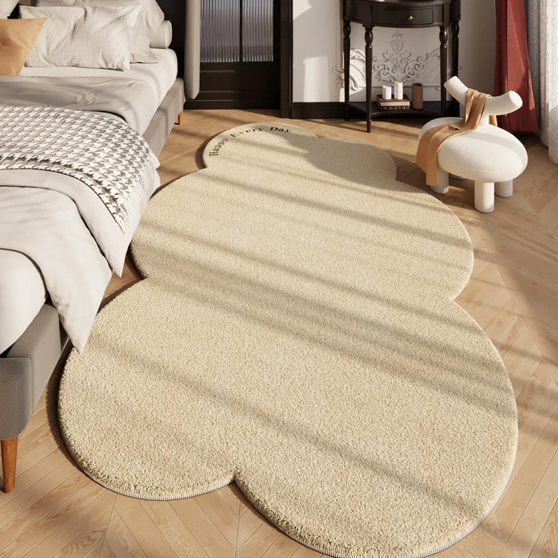 Nordic Plush Rug with Abstract Border
