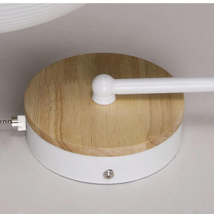 Nordic Wood Dome Wall Light with Pull Switch