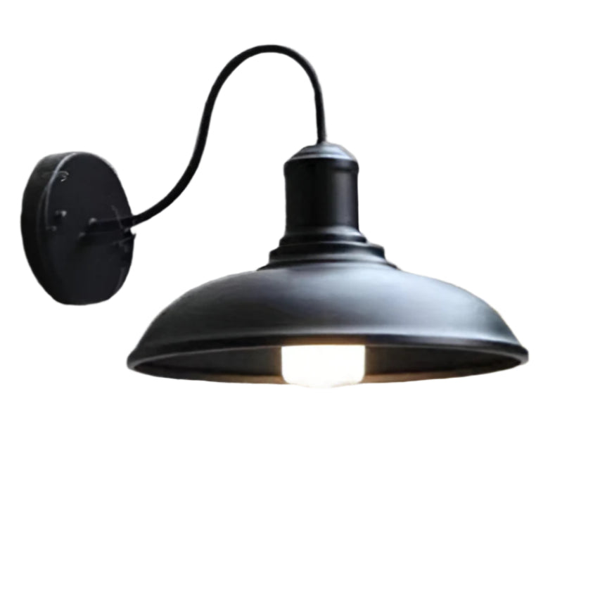 Vintage Industrial Iron Bowl LED Wall Light