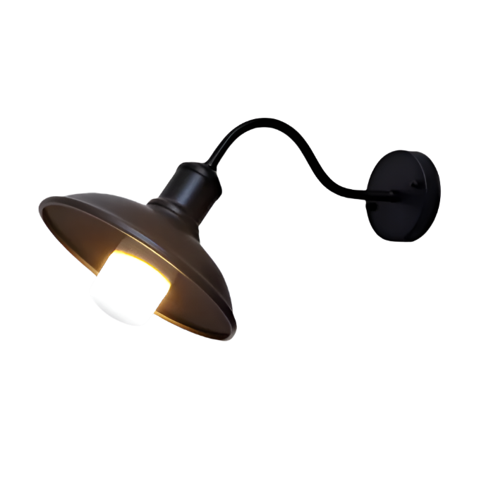 Vintage Industrial Iron Bowl LED Wall Light