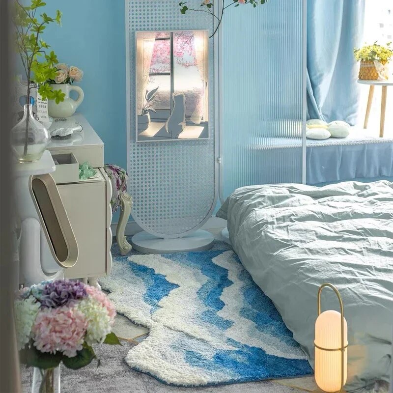 Ocean Wave Rug with Soft Plush Texture
