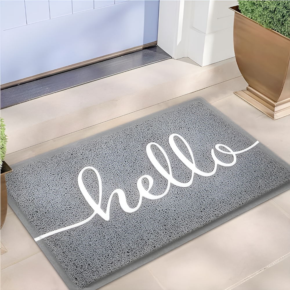 PVC Entry Mat with Hello Script Design
