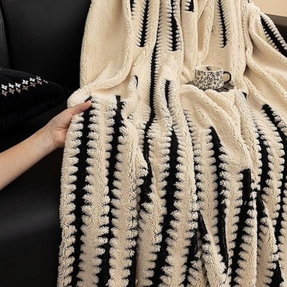 Plush Tufted Sofa Cover with Linear Pattern