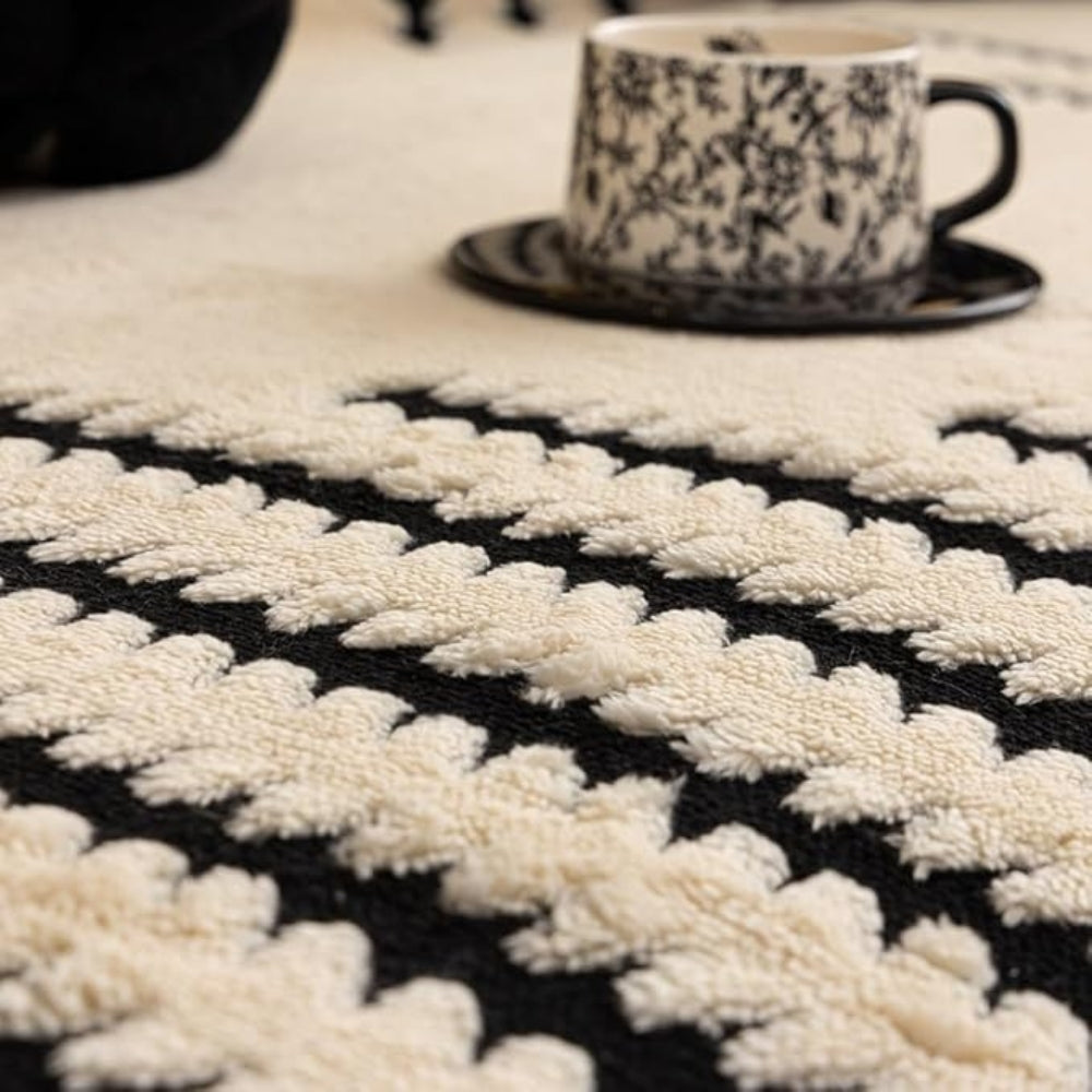 Plush Tufted Sofa Cover with Linear Pattern