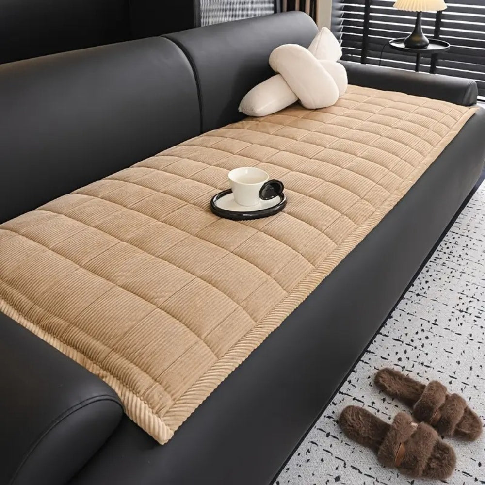 Quilted Sofa Cover with Padded Texture