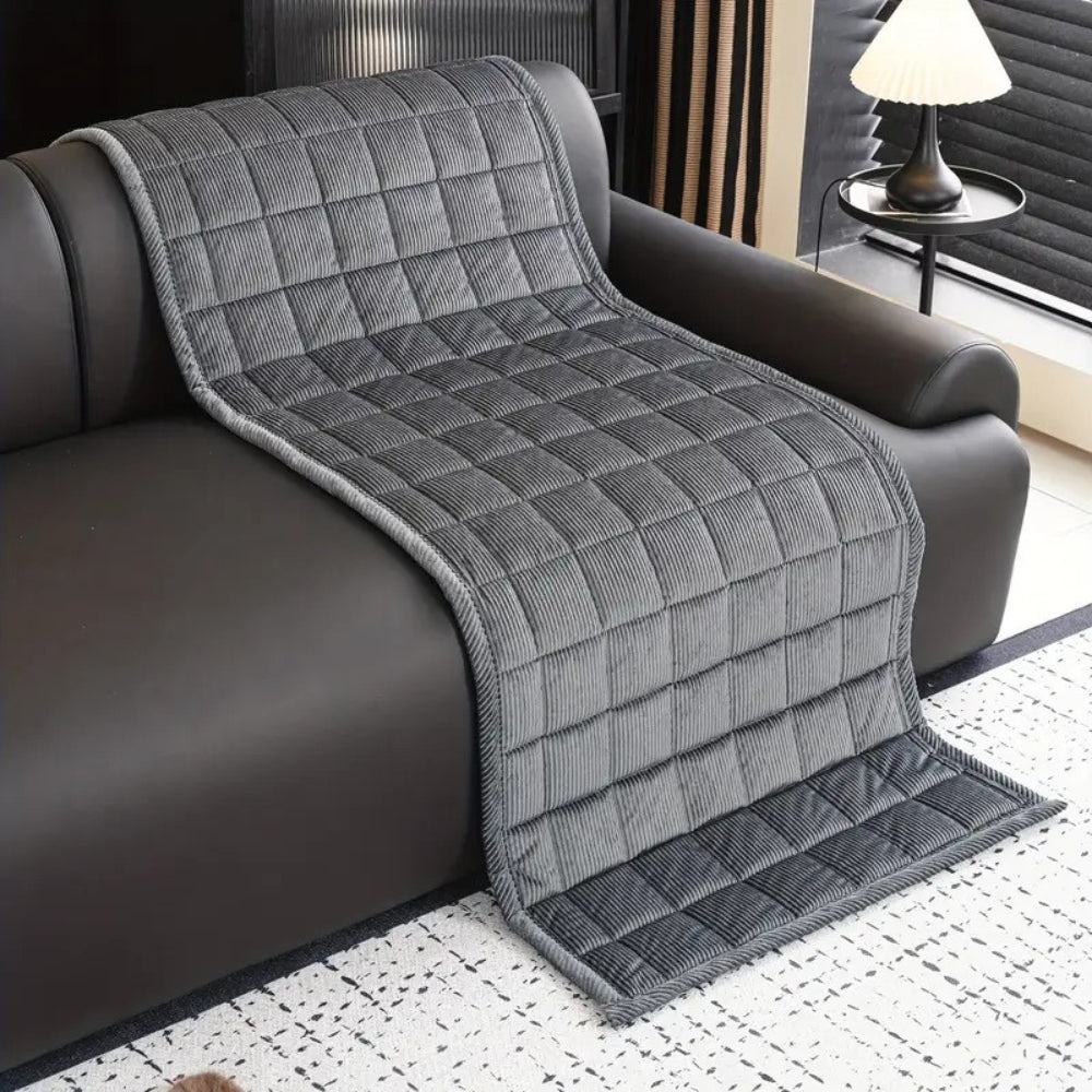 Quilted Sofa Cover with Padded Texture