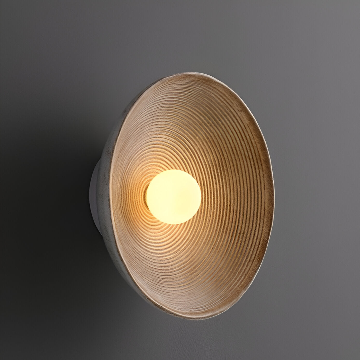 Resin Ribbed Round Wall Sconce with Globe Light