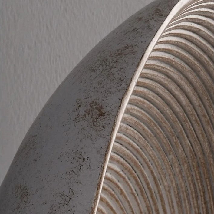 Resin Ribbed Round Wall Sconce with Globe Light