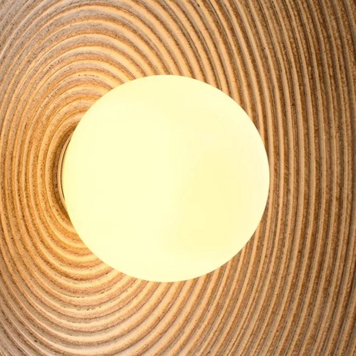 Resin Ribbed Round Wall Sconce with Globe Light