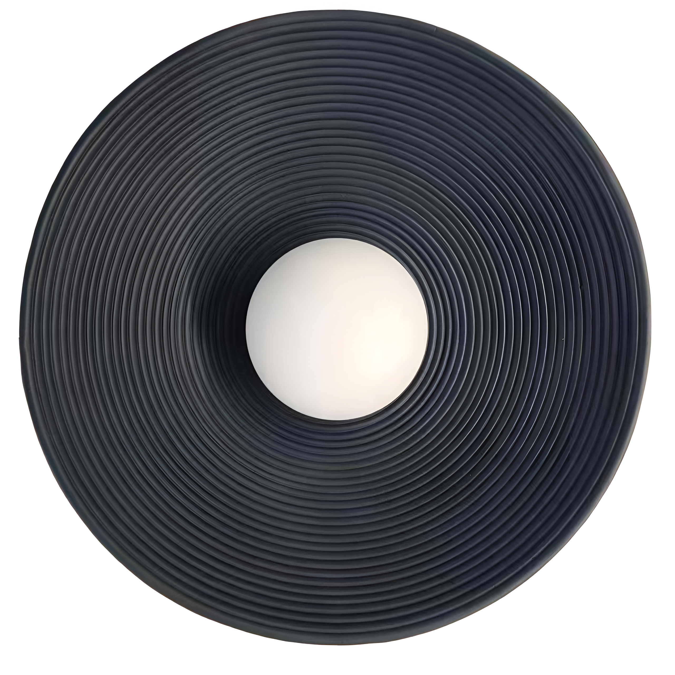 Resin Ribbed Round Wall Sconce with Globe Light