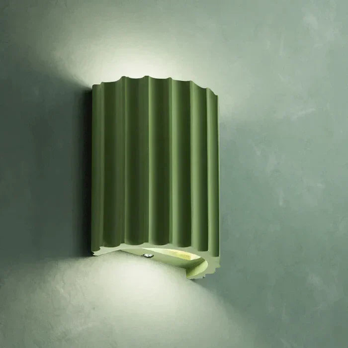 Ribbed Resin Wall Sconce with Dual LED Light