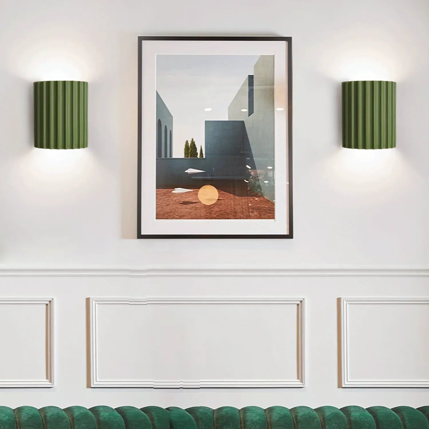 Ribbed Resin Wall Sconce with Dual LED Light