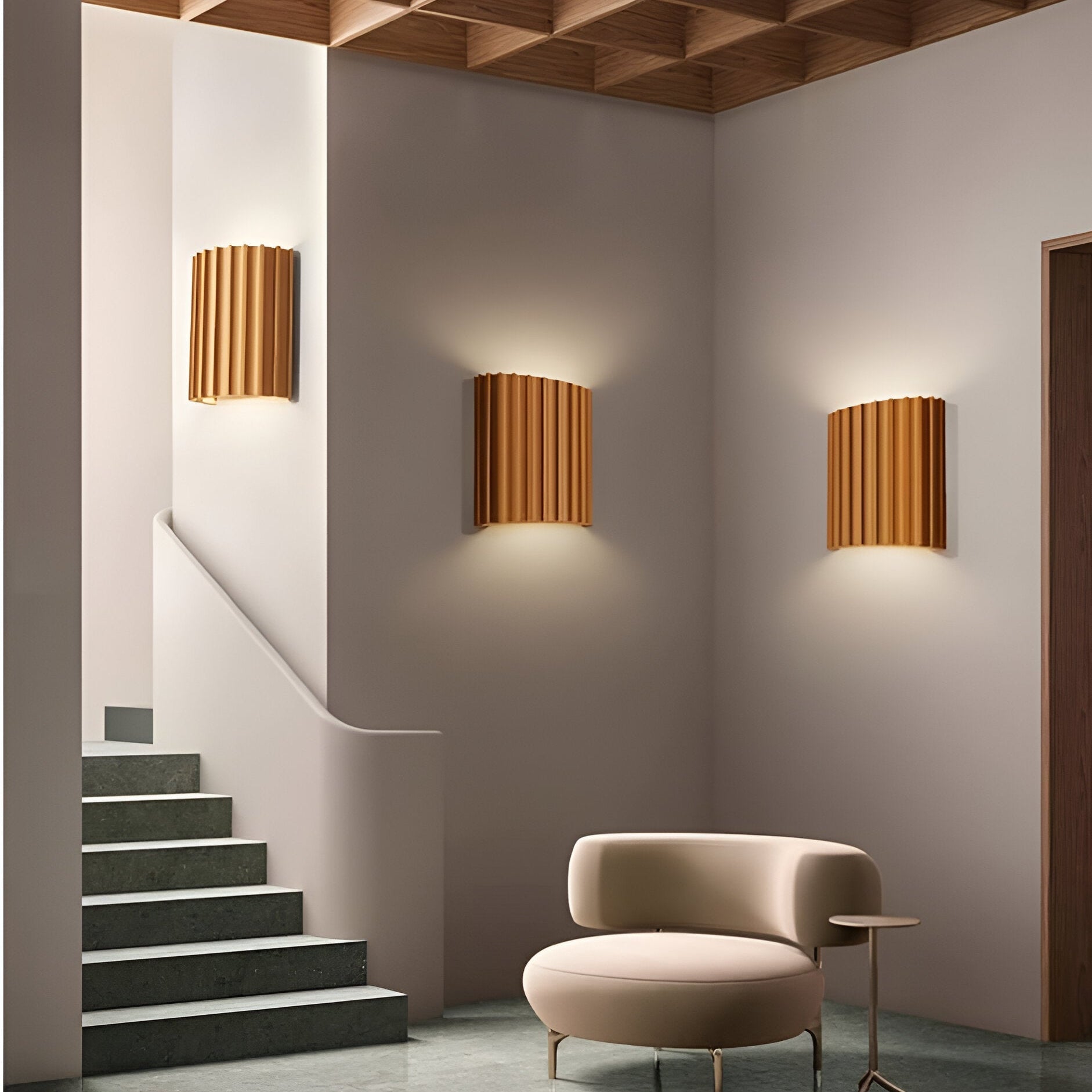 Ribbed Resin Wall Sconce with Dual LED Light