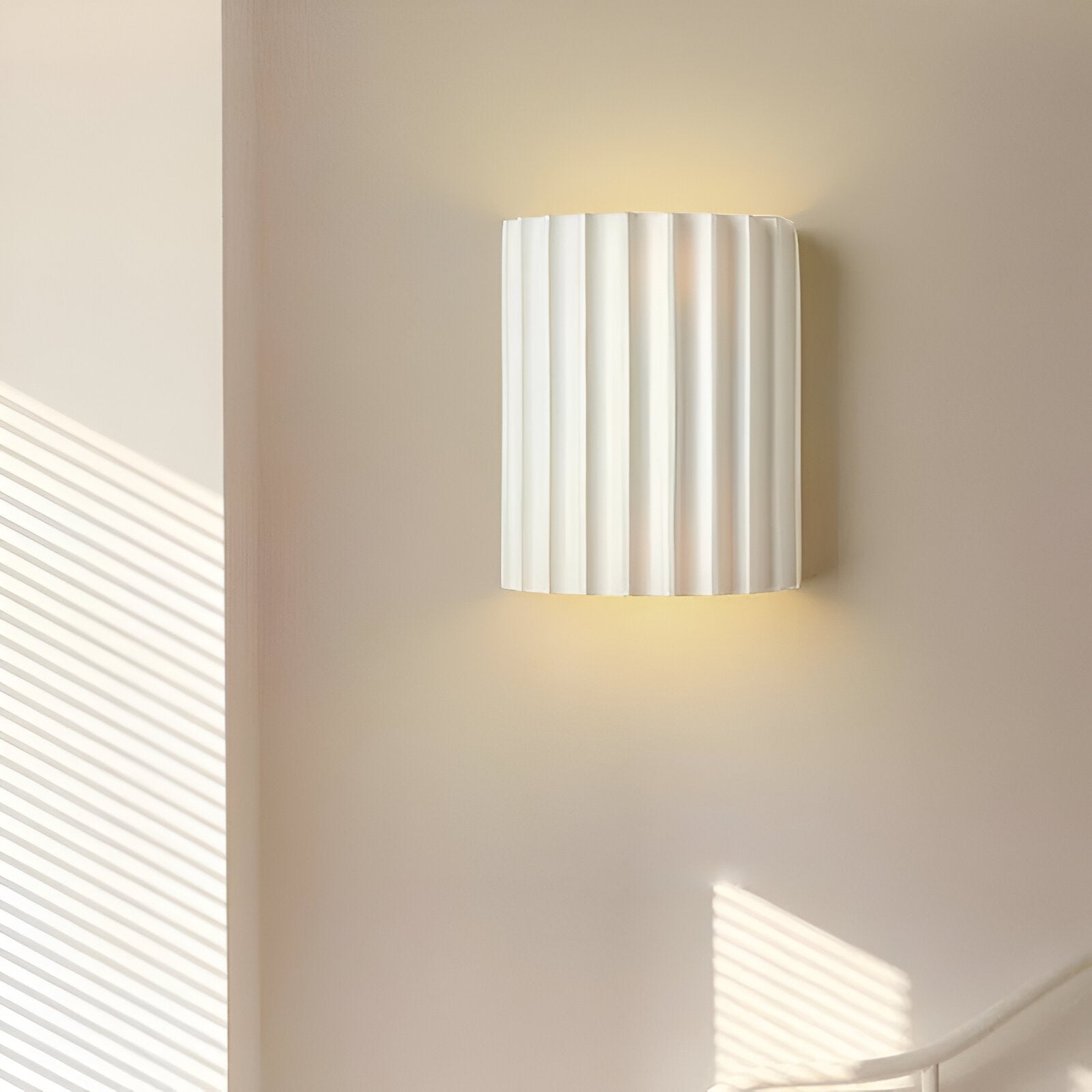 Ribbed Resin Wall Sconce with Dual LED Light