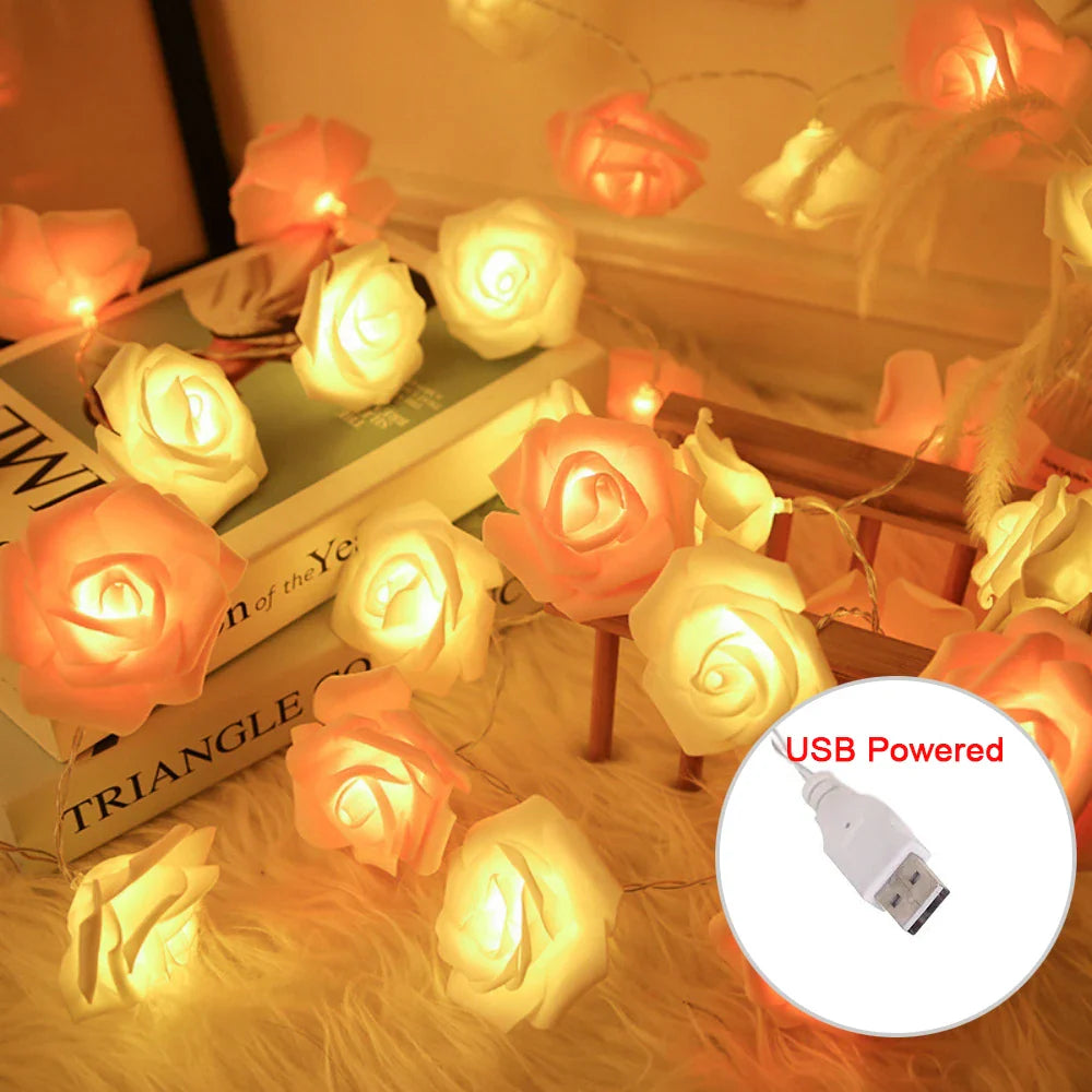 Rose String Light with Romantic LED Glow