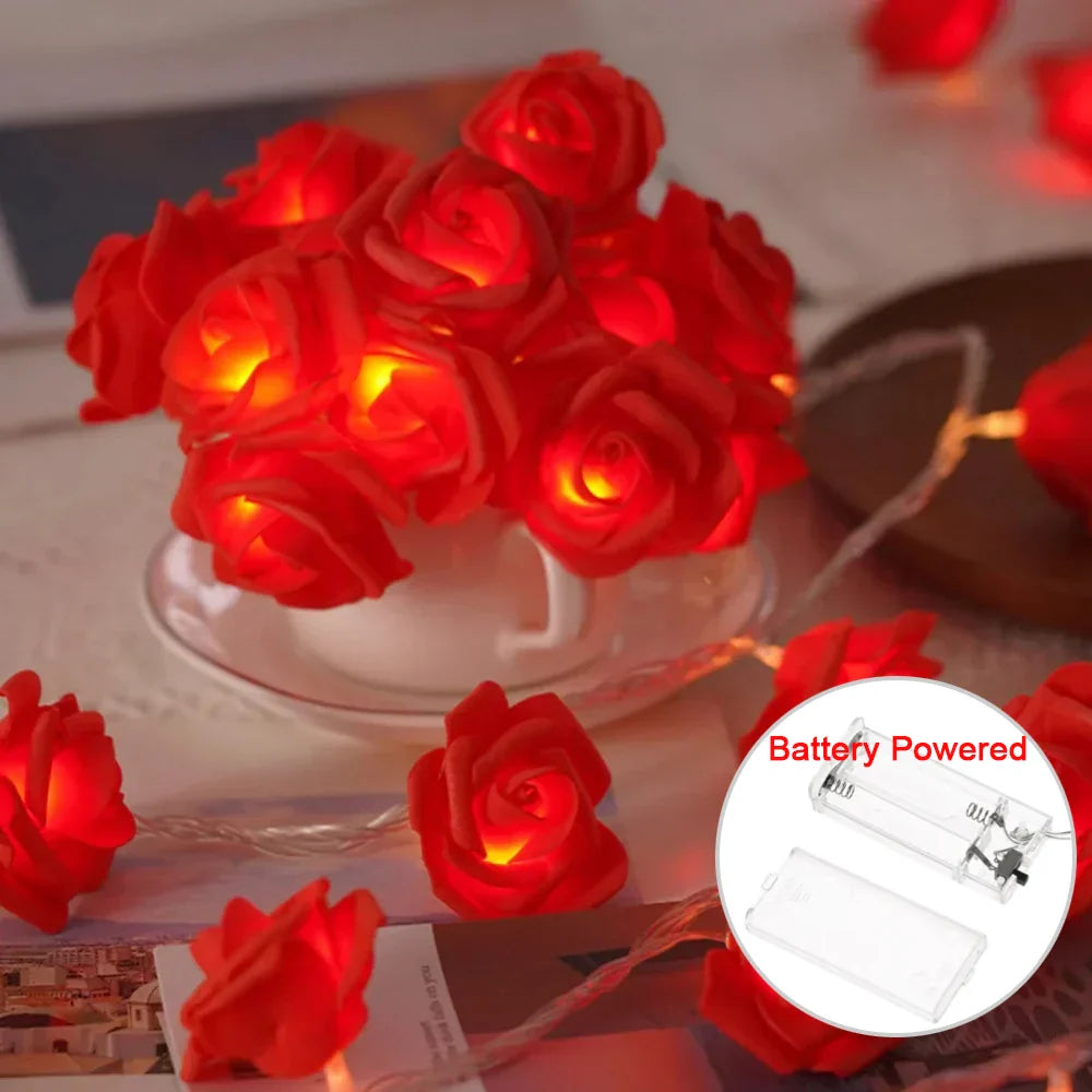 Rose String Light with Romantic LED Glow