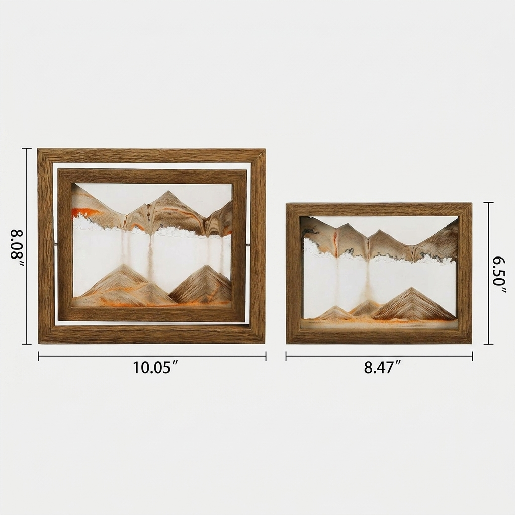 Rotating Sand Art Frame with Wood Display