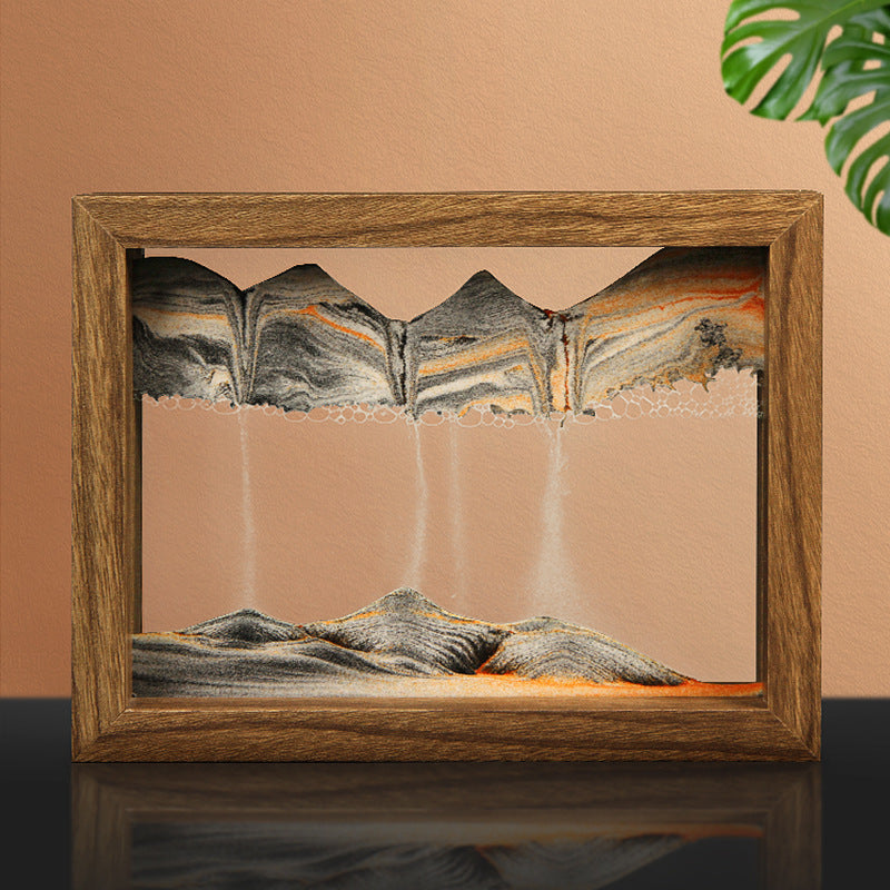 Rotating Sand Art Frame with Wood Display