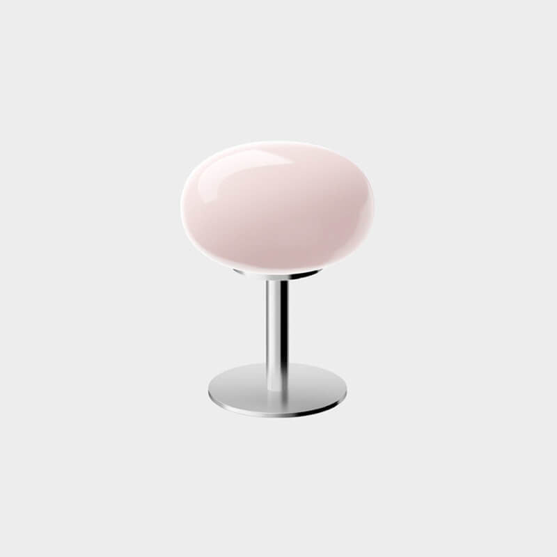 Round Glass Table Lamp with Iron Base Design