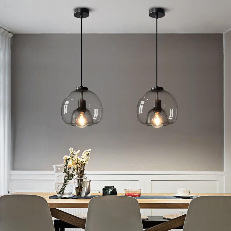 Smoked Glass Dome Pendant Light with Modern Style